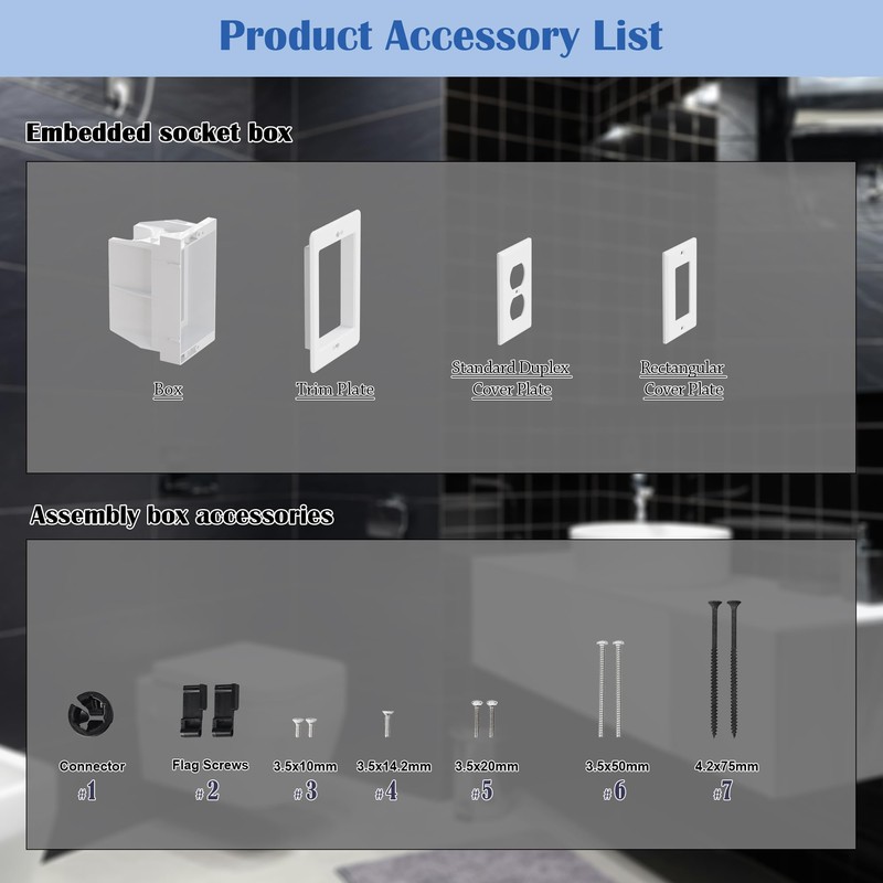 Recessed Outlet/Electrical Box Single Gang, Recessed Outlet Box for Wall