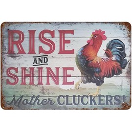 Funny Chicken Sign Retro Vintage Metal Tin Sign Nice Rooster Farm Kitchen Decor Farmhouse Country Home Living Dining Room Bedroom Wall Decor Metal Poster Iron Painted Plaque Gift 5.5x8 Inhces - Color: Tin Sign 2, Size: 8x12inch