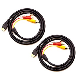 CENPEK HDMI Adapter RCA to HDMI High Definition Audio Video Cable AV Audio Video Converter Cable 1.5m - Pack of 2