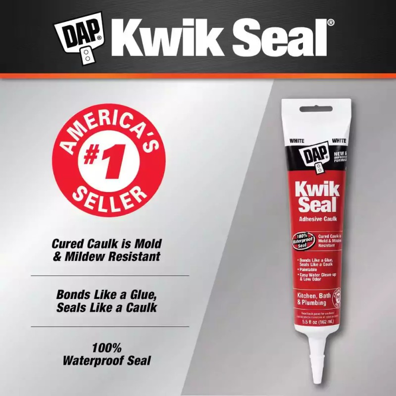 DAP Kwik Seal 5.5 oz. White Kitchen and Bath Adhesive