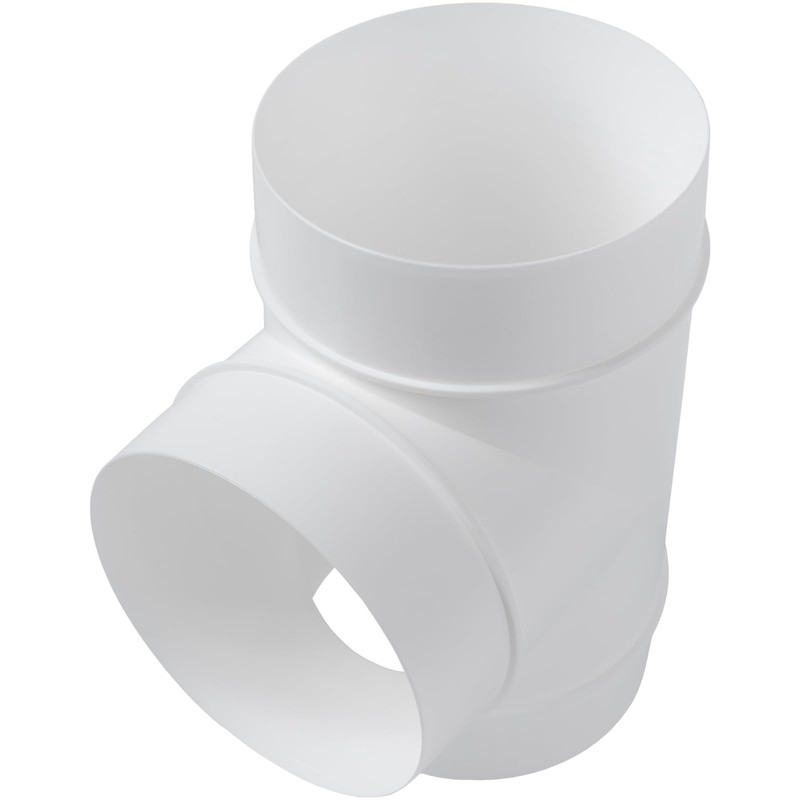 4" Inch Pack of 2 Plastic White 3 Way T