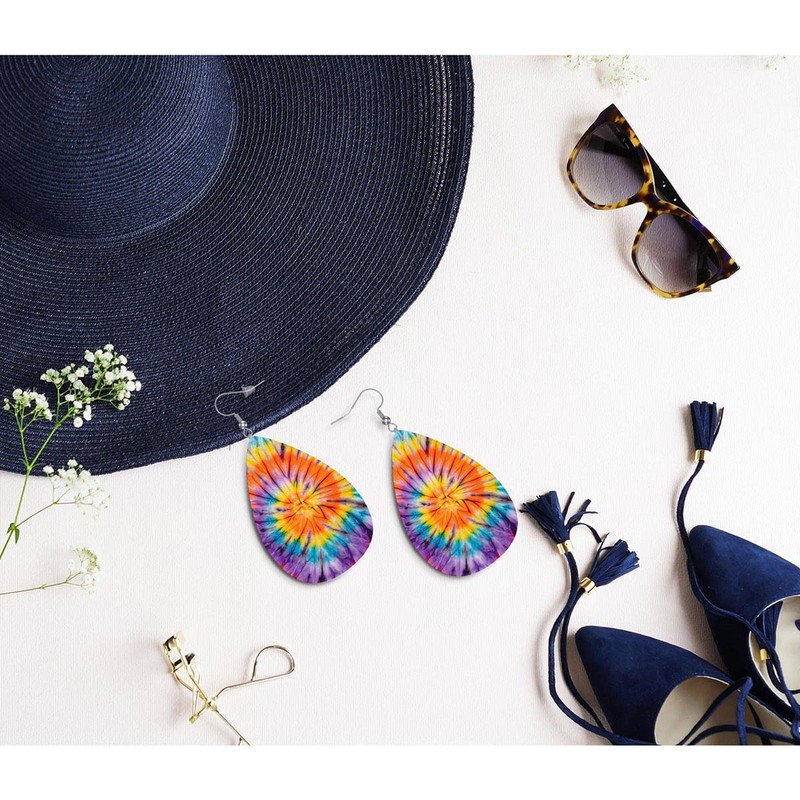 Zokola Colorful Dyed Leather Earrings For Women Friends Teardrop Leaf,