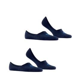 Burlington Men's Everyday Multipack M In Cotton No-Show Plain 2 Pairs Liner Socks, Blue Marine 6120 8.5-9.5