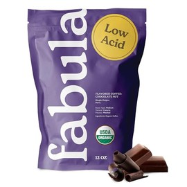 Fabula Chocolate Nut Flavored Organic Coffee Freshly Ground - Organic - Low Acid - Single Origin - Non-GMO - Mold Free - 12 Ounces