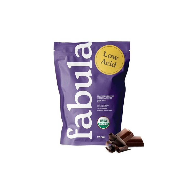 Fabula Chocolate Nut Flavored Organic Coffee Freshly Ground - Organic