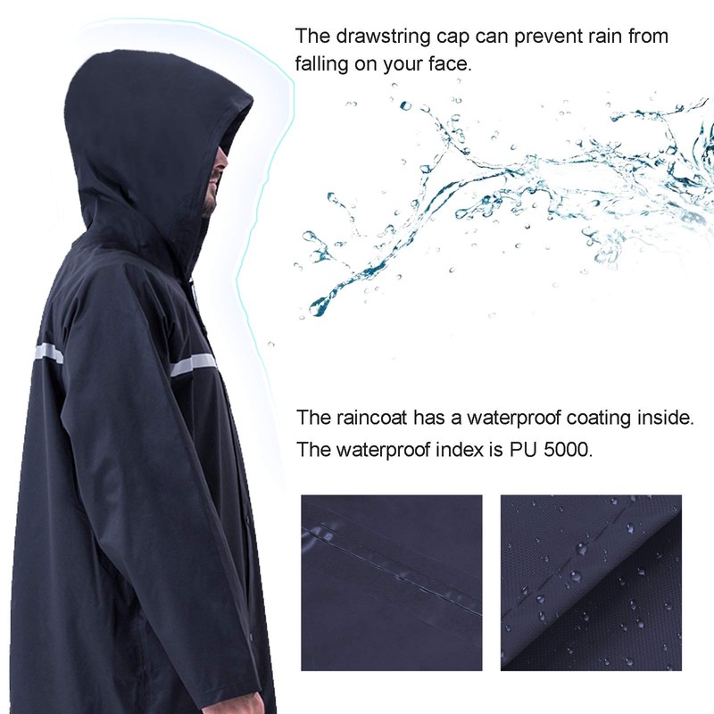 ioutdoor Raincoat, 100% Waterproof, 3 Colours, 3 Sizes - Marine