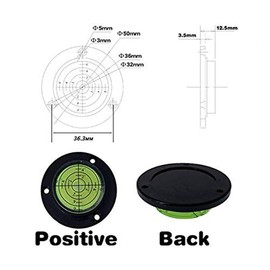 50MM 4 Packs Universal Level Instrument Horizontal Bead Horizontal Instrument Horizontal Bubble Level Belt Positioning Hole Through（50x13mm）