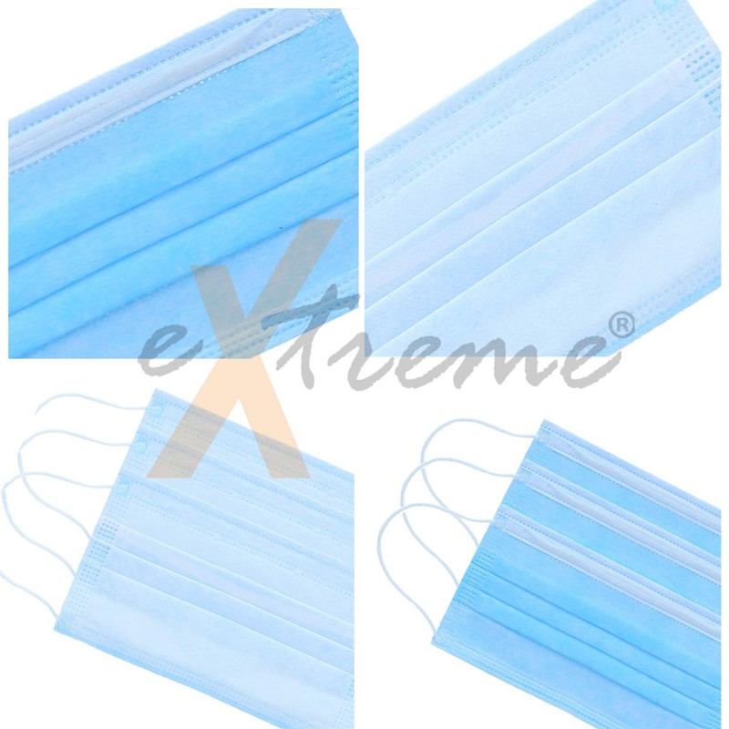 eXtreme Pack of 50 Disposable Masks, Breathable, 3-Layer Fleece, One