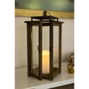 Stonebriar 18 Inch Rustic Wooden Candle Hurricane Lantern, For Table