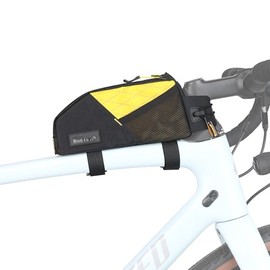 Rhinowalk Bike Top Tube Bag Bike Frame Bag 1.2L Waterproof Bicycle Bag Professional Cycling Accessories for Mountain Road Bike (Small) -Black＆Yellow