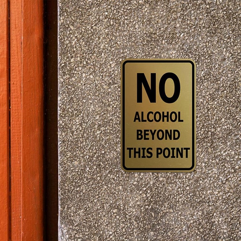 Signs ByLITA Portrait Round no Alcohol Beyond This Point Sign