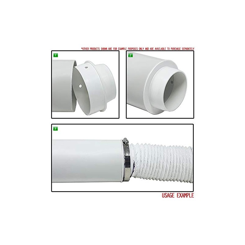 Kair Ducting Reducer 100mm to 80mm Duct Pipe Reduction Connector