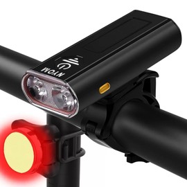 NYOM Bike Light Set, USB-C Charging 4800 mAh Super Bright 1200 Lumen Bicycle Light, IPX5 Waterproof 4 Lighting Modes Mountain and Road Cycling Light Set (T-6)