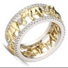 Yarrzhen 925 Sterling Silver Cubic Zirconia Yellow Gold Beautiful Elephant