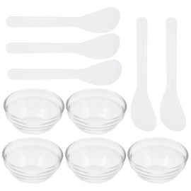 Beaupretty Small Glass Facial Mask Bowls Set 5Pcs Esthetician Mixing Bowls for Spa Diy Face Treatment with Clear Thick Glass