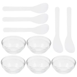 Beaupretty Small Glass Facial Mask Bowls Set 5Pcs Esthetician Mixing Bowls for Spa Diy Face Treatment with Clear Thick Glass