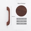 KOVNISE 2 PCS Cabinet Pulls Solid Wood Pulls Dark Walnut