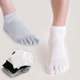 This Is It-896-Men's Mesh Ankle Toe Socks Gray