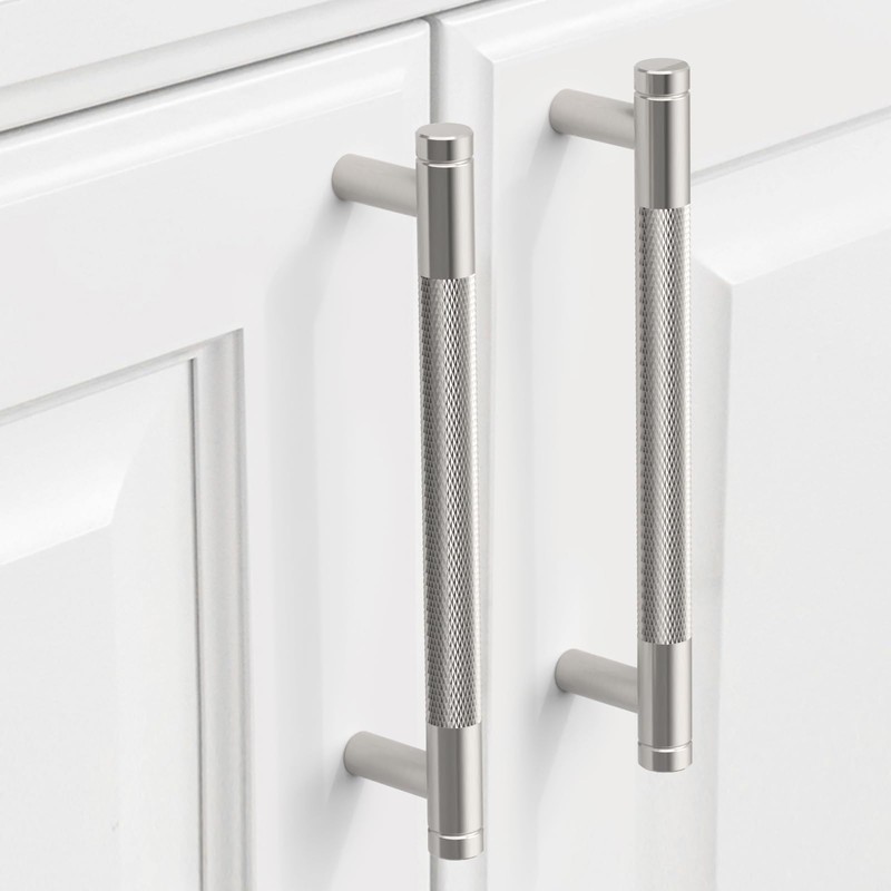 KNOKLOCK 10 Pack Brushed Satin Nickel Cabinet Pulls 5 Inch(128mm)