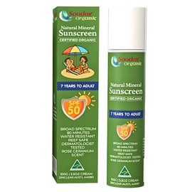 Soodox Organic 100% Natural Mineral Sunscreen SPF 50 Suitable for Ages 7+ 100g