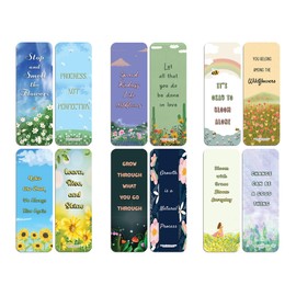 Creanoso Inspirational Garden Bookmarks (2-Sets x 6 Cards) – Great Party Favors Card Set – Epic Incentive Set Book Page Clippers – Cool Gifts for Men, Women, Teens, Bookworms – DIY Kit