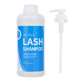 Eyelash Extension Shampoo Kit 60ml Unscented Lash Extension Cleanser with Lash Fan Pink Professional Eyelid Foaming Cleanser Paraben & Sulfate Free Non-lrritating