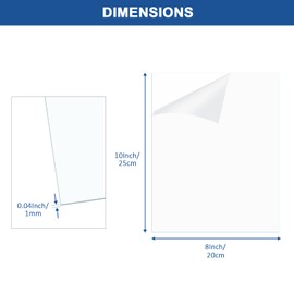 6 Pack Clear Plexiglass Sheets 8×10×0.04In Thin PET Plexiglass Sheets for Craft Projects Easy-process Transparent Flexible Plastic Blanks Sheeting for Picture Frames