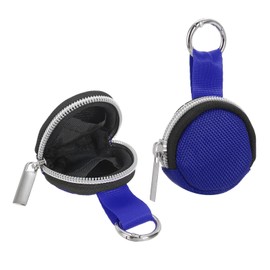 sourcing map Portable Ring Organizer Case with Keychain, Anti-Lost Traveling Ring Holder Storage Bag Small Organizer Case for Mini Necklace Earrings Jewelry, Dark Blue