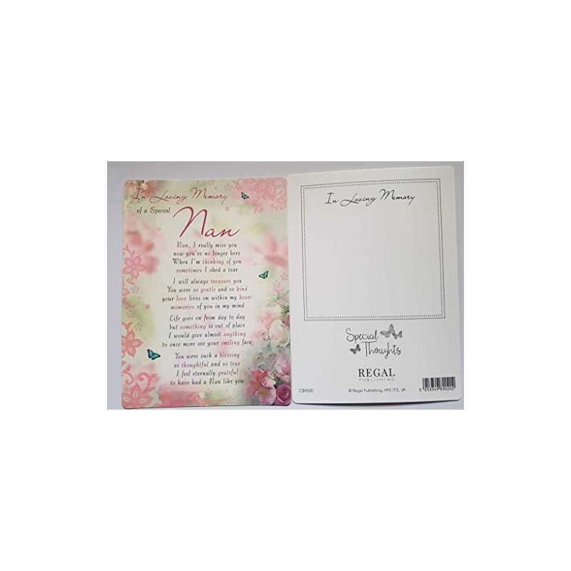 Special Thoughts Loving Memory Open Graveside Memorial Card - Special