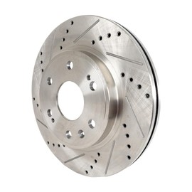 KarParts360 For Chevy Tahoe 2007-2020 Brake Disc Front, Driver OR Passenger Side | Single Piece | Vented Disc | 6 Pieces Lugs | 12.99 Inches Disc Diameter | Cross-drilled and Slotted | 41252, 55097