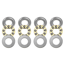 sourcing map 4pcs F6-12M Miniature Thrust Ball Bearings 6mm Bore 12mm OD 4.5mm Thick Chrome Steel with Washers for Conveyor Systems Machine Tools