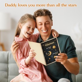 D24TIME Fathers Day Card Set - Gifts with Golden Envelope Seal Sticker and Heartfelt Thank You Letter for New Dad Husband Daughter Birthday Card for Dad Anniversary Special Occasion