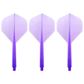 Darts Corner Condor Integrated Flight & Stem - Zero Stress - Standard - Long Clear Purple - 1 Set (3)