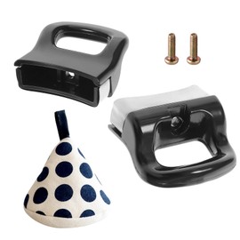 HSUYUN 2 Piece Pot Handle Set, Short Pot Side Handle Replacement Part, Black Pot Handle Replacement, Replaces Old Pot Holders, with Screws and Anti-scald Accessories, for Pressure Cookers, Soup Pots