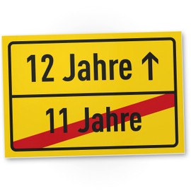 DankeDir! Ortsschild Ortstafel - Schild - Geburtstagsdeko Zwölfter Geschenkidee Partydeko - Geburtstagsgeschenk 12. Geburtstag Jungen & Mädchen 12er Geschenk Kinder 12 Jahre