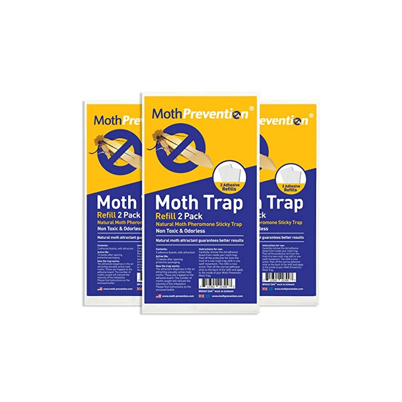 Moth Trap Replacement Strips - 6 Odor-Free Refills for Clothing