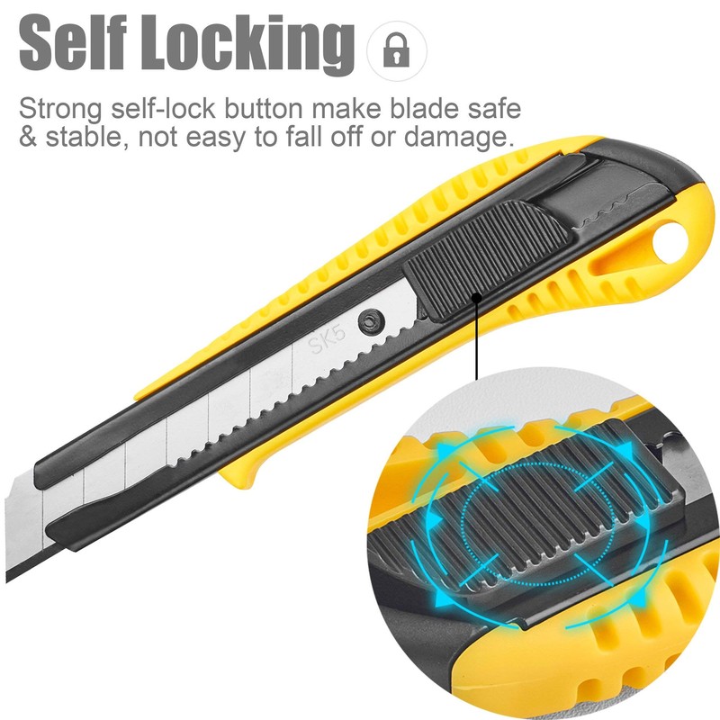 DOWELL Box Cutter Utility Knife Retractable Snap Off Blades Hobby