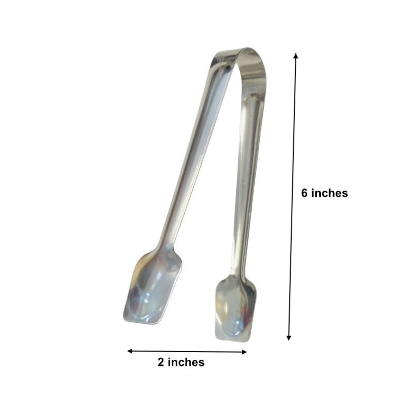 Stainless Steel Food Serving Tongs, Small (Square)