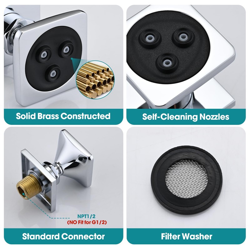 Solid Brass Shower Body Spray Jets, High Pressure Body Jets