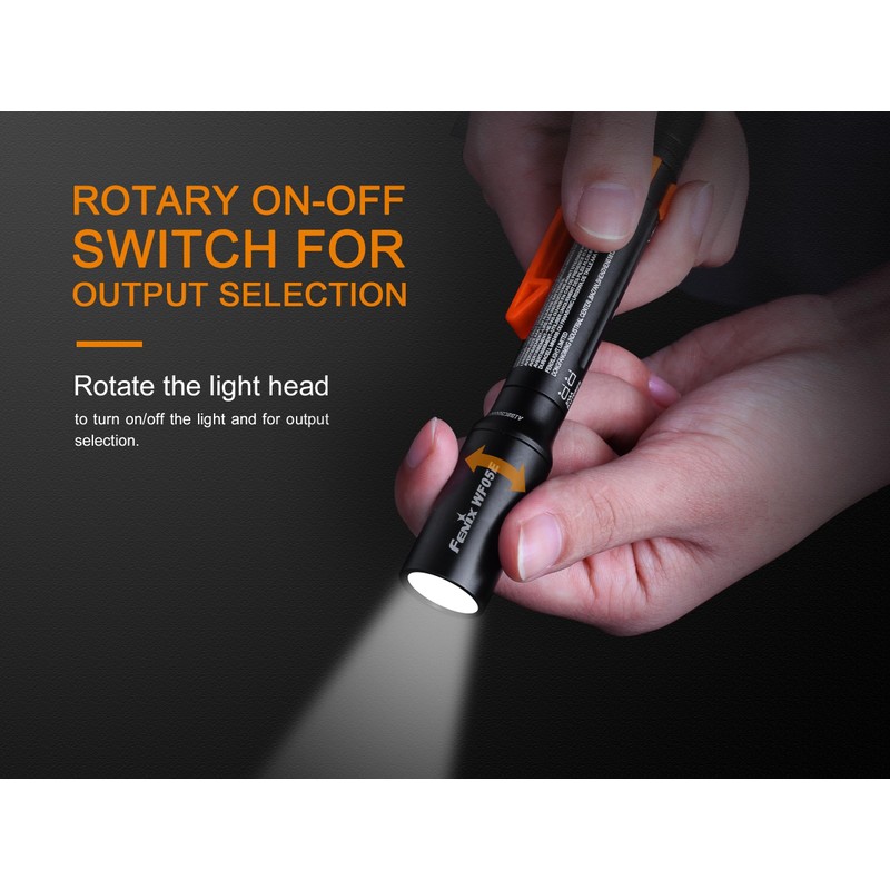 FENIX WF05E Intrinsically Safe Flashlight, Black, S