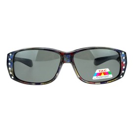 Womens Polarized Fit Over Glasses Sunglasses Rhinestones Butterfly Prints