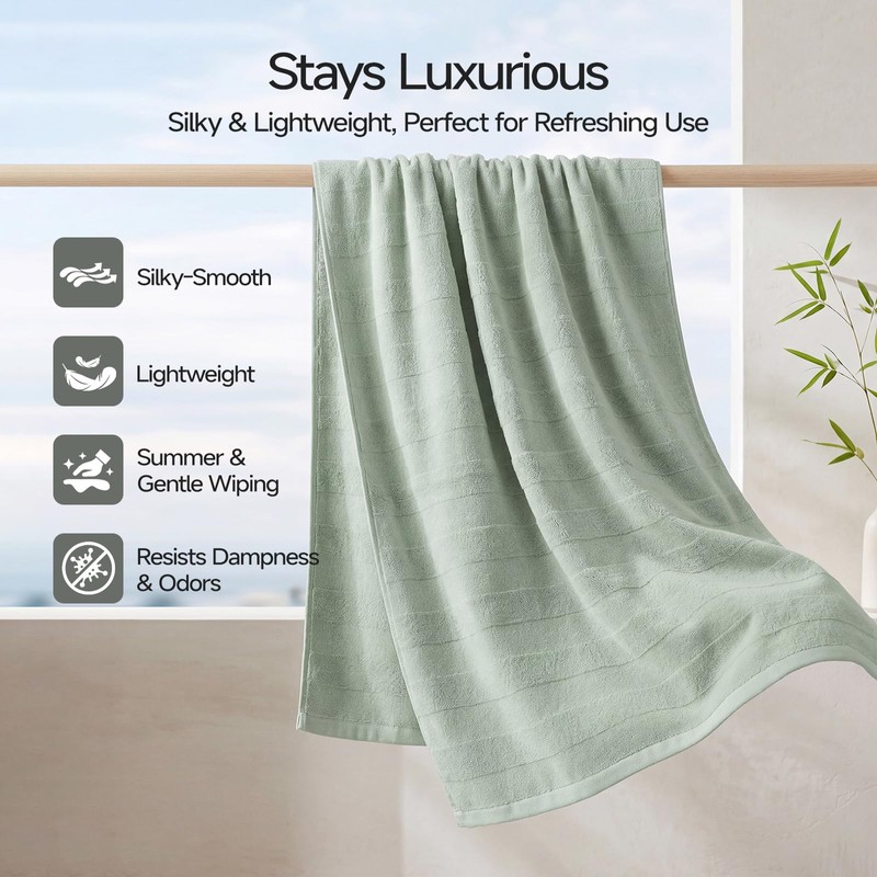 REDKISS Luxury Viscose from Bamboo Bath Towels, Ultra Soft, 28x55