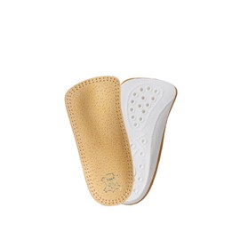 Orthotic 3/4 leather insoles toe-free with longitudinal and metatarsal arch support, Kaps Carmen, all sizes (42 EUR / 8 UK Men)