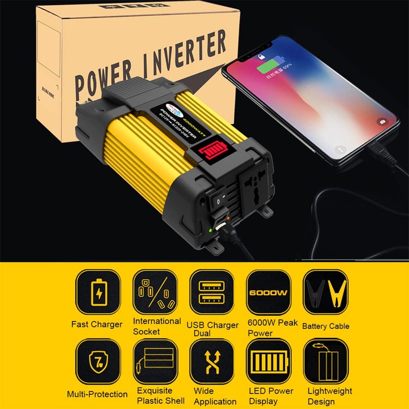 Topteng 4000W Car Power Pure Sine Wave Inverter w LED