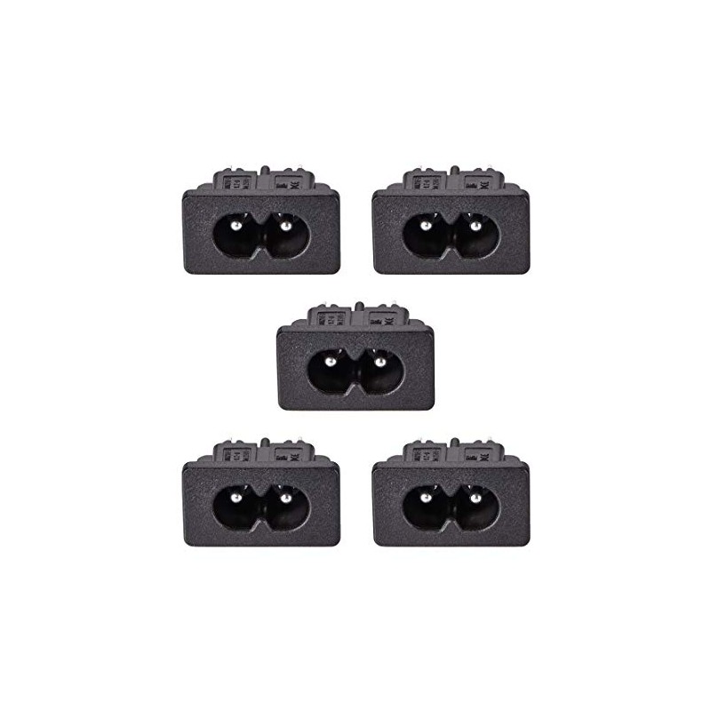 uxcell Uxcell C8 Panel Mount Plug Adapter 250VAC 2.5A 2