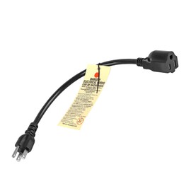 UL Listed SJT 16AWG 13A Heavy Duty AC Power Short Extension Cord Cable - VSEER 3 Prong Grounded Outlet Saver Extension Cords NEMA 5-15P to NEMA 5-15R, Black (1.5 FT)