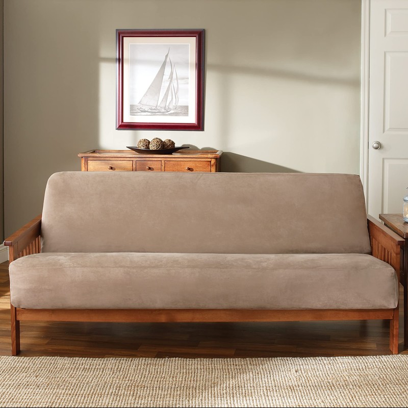 SureFit Home Décor Soft Suede Futon Slipcover, Polyester, Machine Washable,