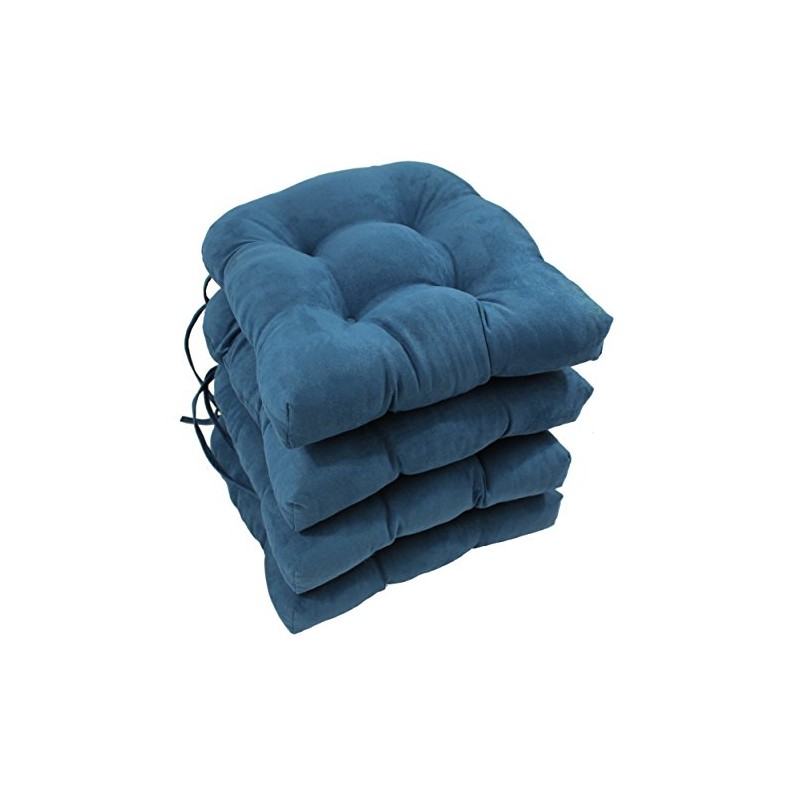 Blazing Needles 16-inch Microsuede Rounded Back Chair Cushion, 16" x