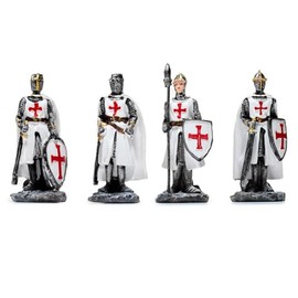 Puckator Crusader Knight Protector - Medieval Knight Knights Toys Toy Figures Figurines Home Decor Decoration - Knights of The Past - Templar Miniature Action Figures - Resin Ornament