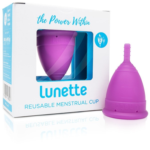 Lunette Menstrual Cup - Violet - Reusable Model 2 Menstrual Cup for Heavy Flow